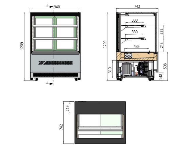 Atosa Square Cake Display Fridge 1500mm DF157F