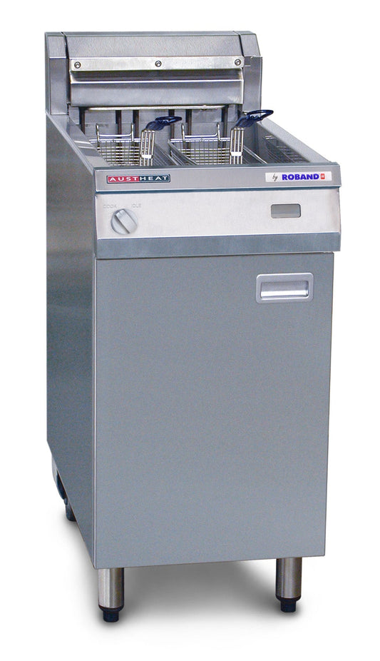 Austheat AF812R Two Basket Freestanding Electric Fryer w/ rapid recovery