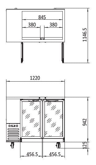 Atosa Back Bar Cooler With Glass Door MBB48G