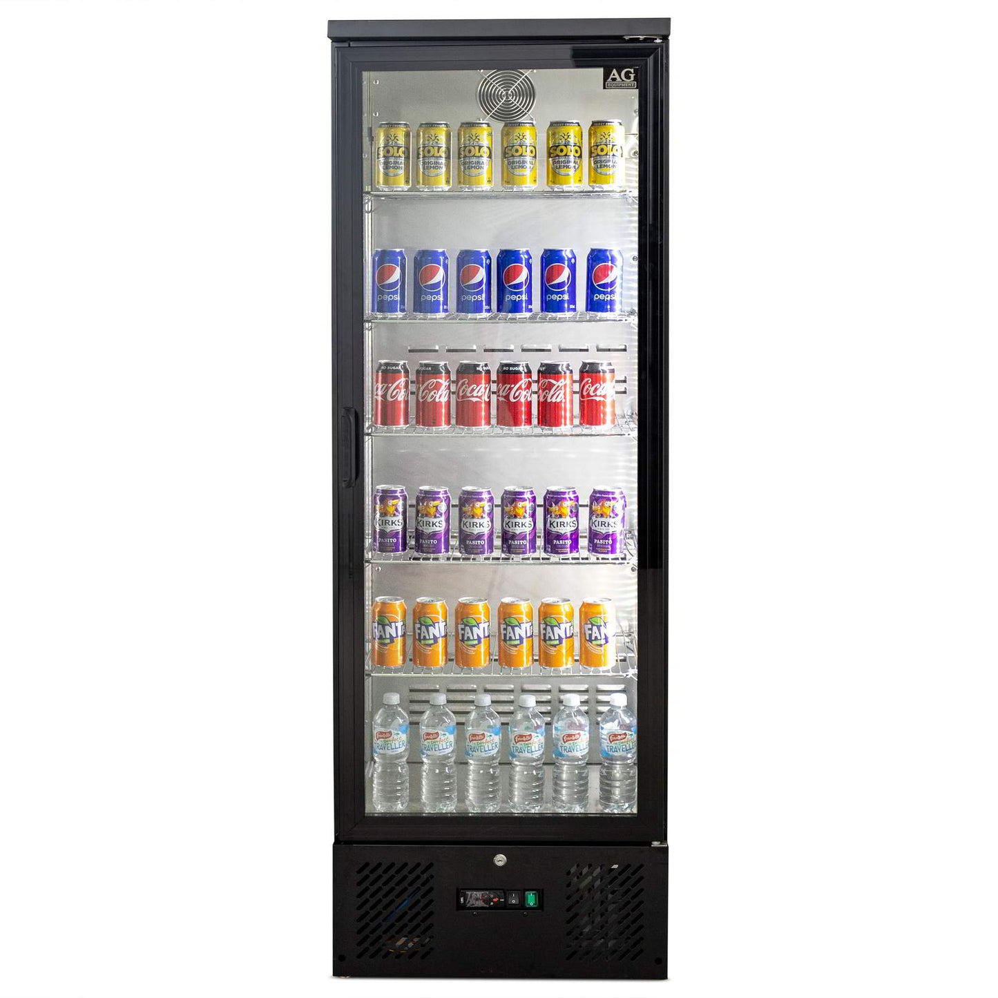 300L Upright Glass Door Display / Backbar Fridge - Black | B300G