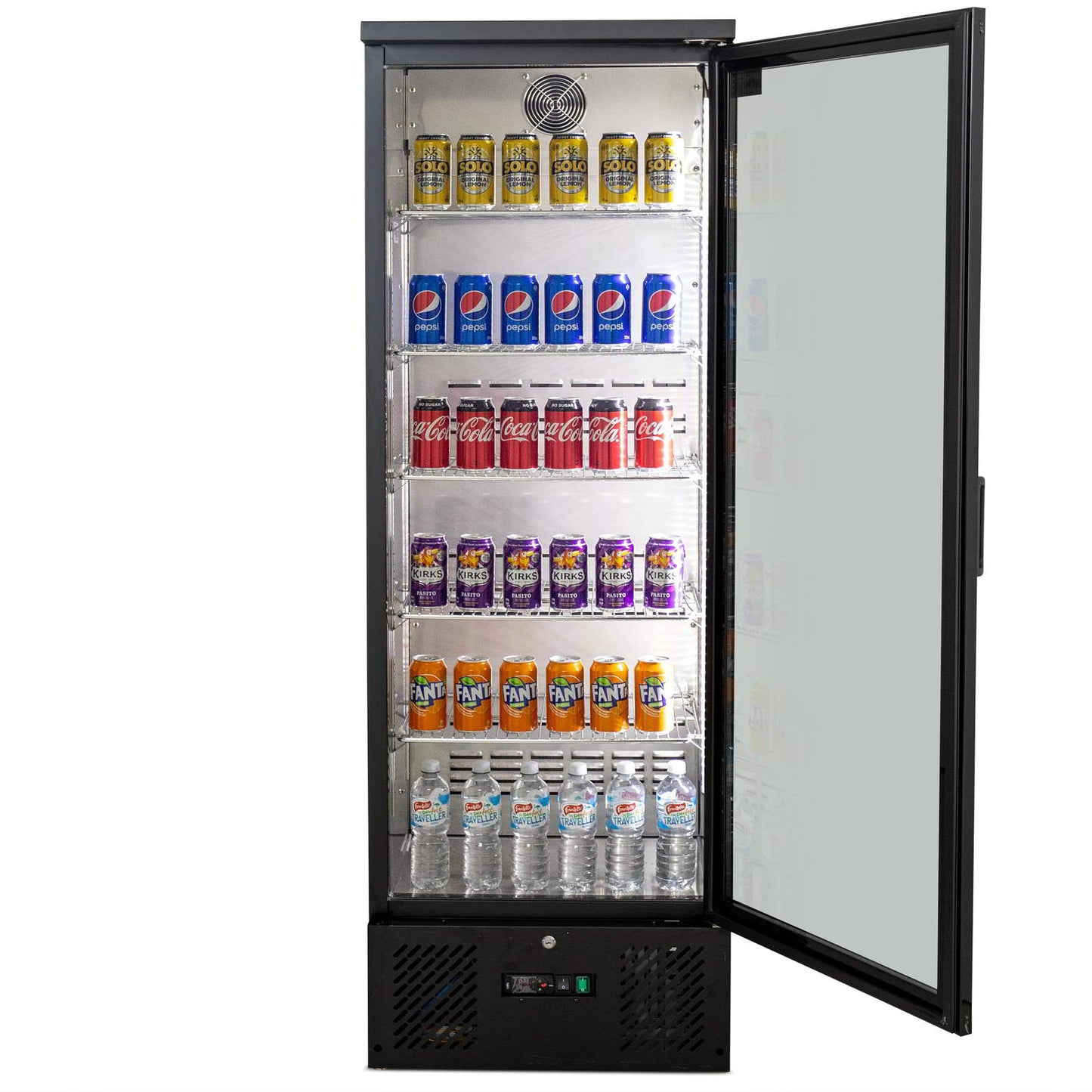 300L Upright Glass Door Display / Backbar Fridge - Black | B300G