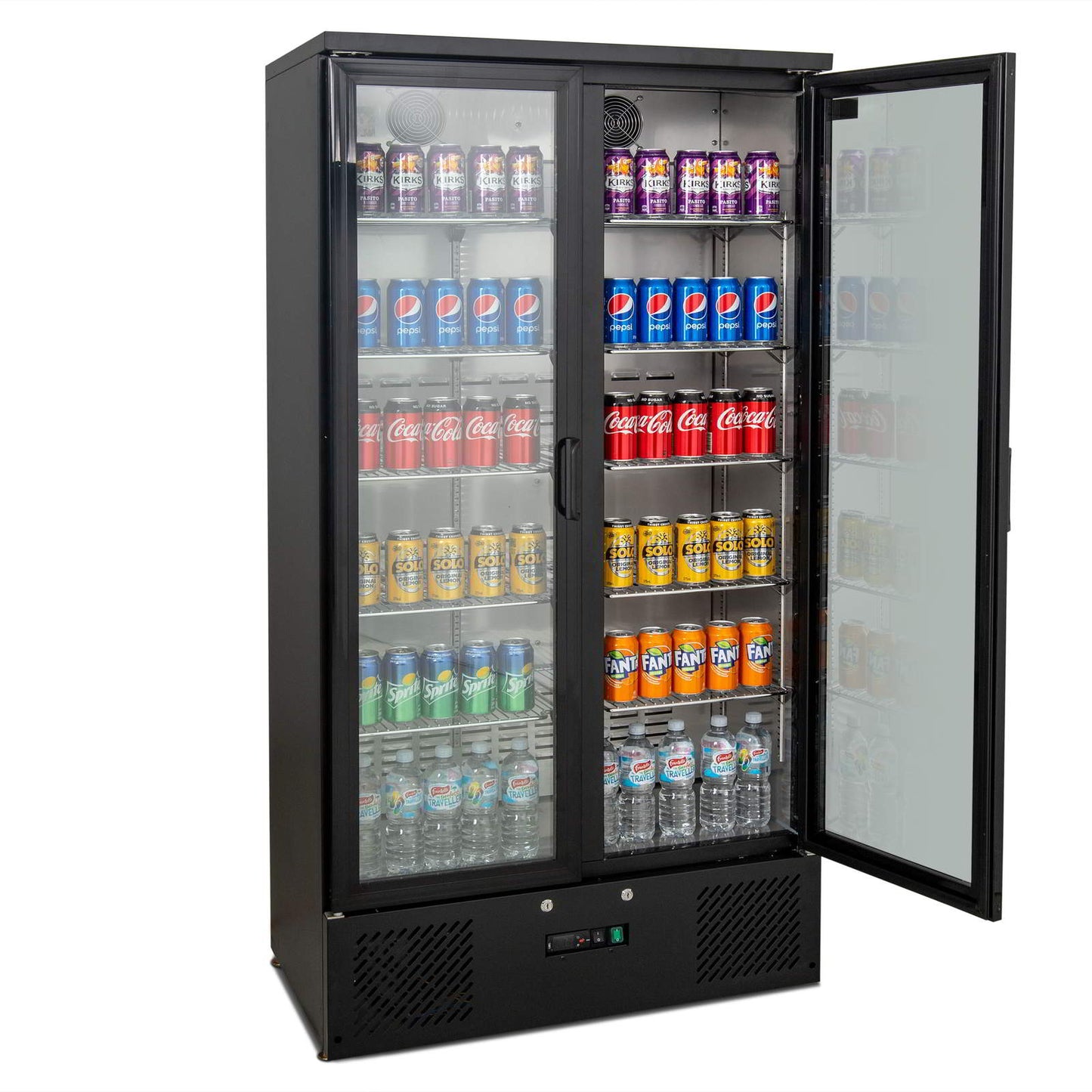 477L Upright Double Glass Door Display Fridge B500G