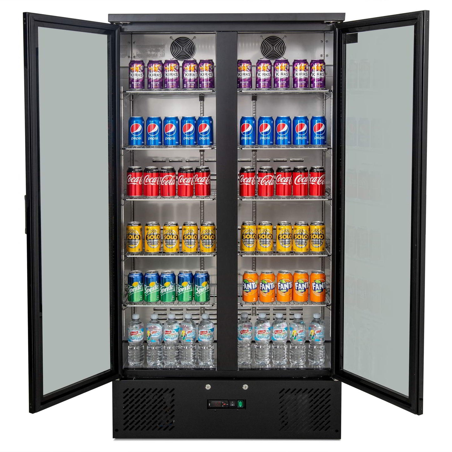 477L Upright Double Glass Door Display Fridge B500G