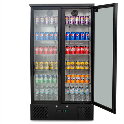 477L Upright Double Glass Door Display Fridge B500G