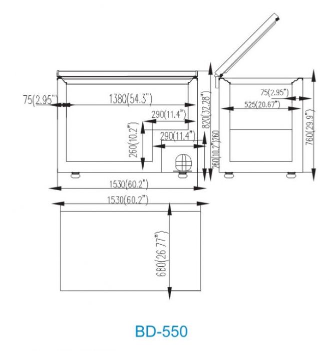 Atosa Solid Door Chest Freezer BD-550