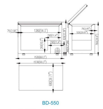 Atosa Solid Door Chest Freezer BD-550