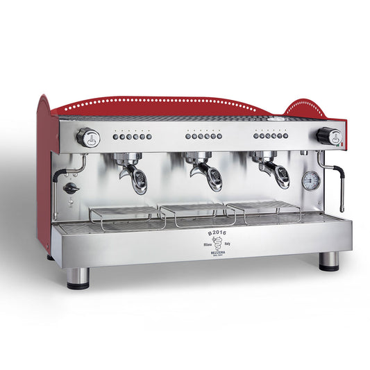 Bezzera 3L Red 3-Group Professional Espresso Machine BZB2016R3DE