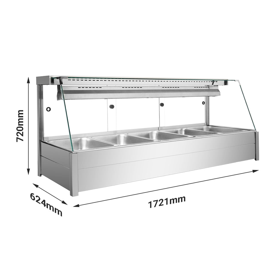 Bonvue Angled Countertop Wet & Dry Bain Marie BM17TC – 5 Pan