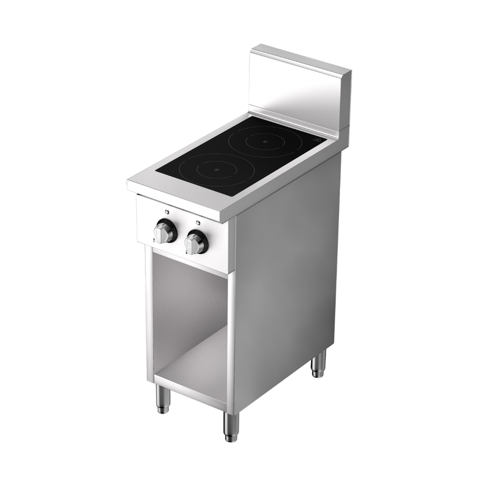 BRENNER Volt 800 Series 2 Zone Freestanding Induction Cooktop with Open Undershelf – BREE8-400IC