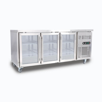 Bromic UBC1795GD-NR Under Bench Display Fridge 417L - 3 Doors