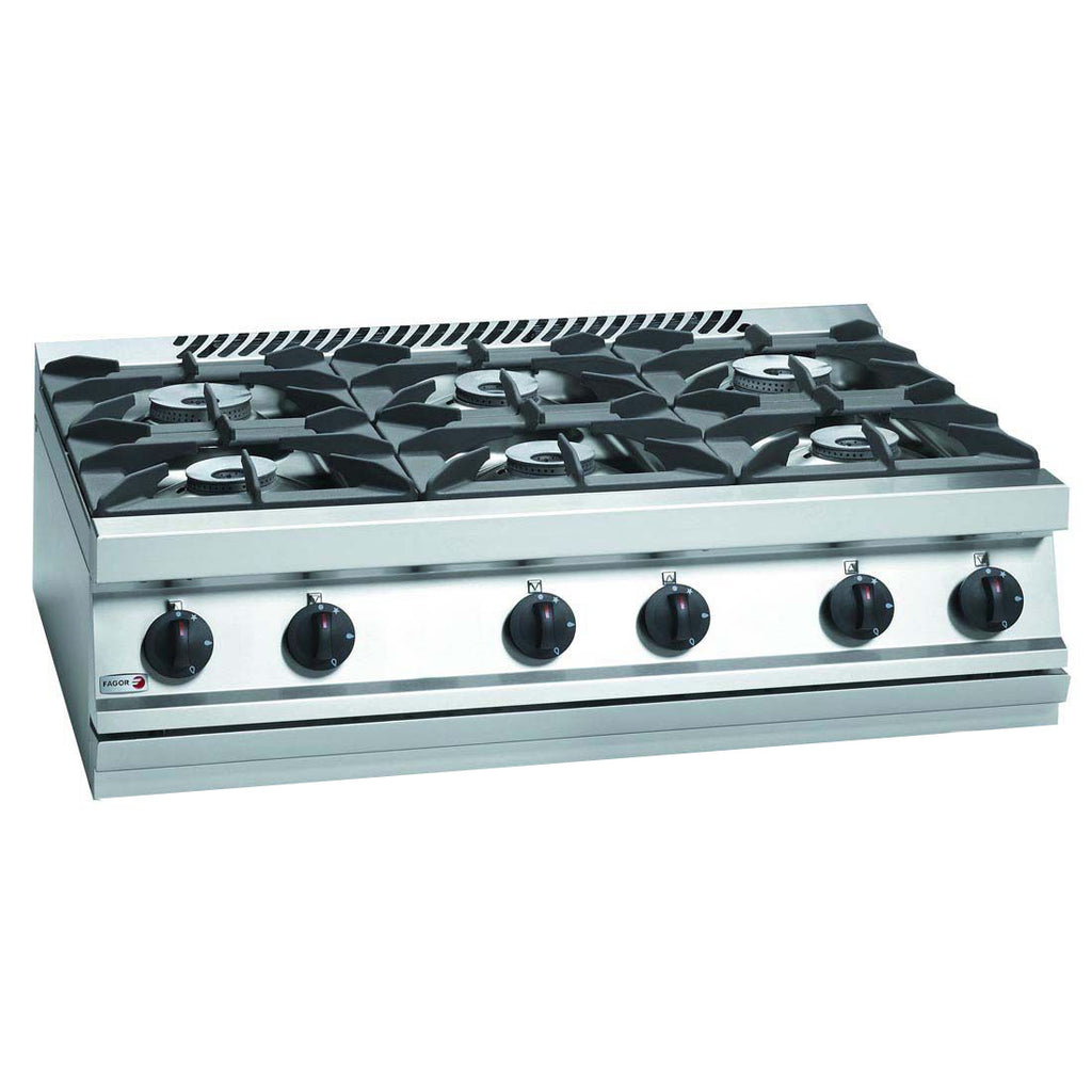 Fagor 700 series natural gas 6 burner SS boiling top CG7-60H