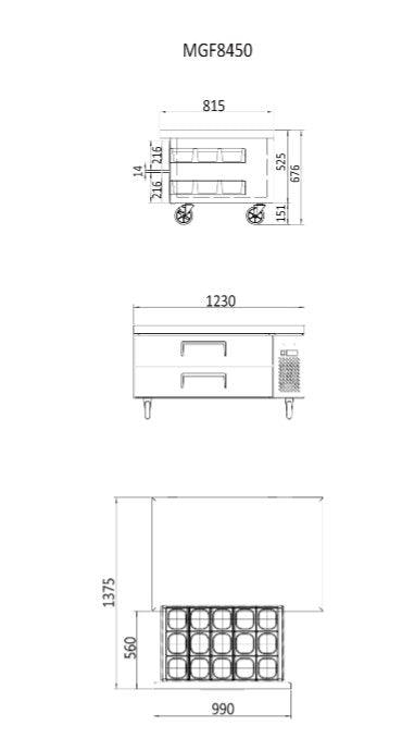 Atosa Chef Base 2 Drawers Fridge 1230mm MGF8450