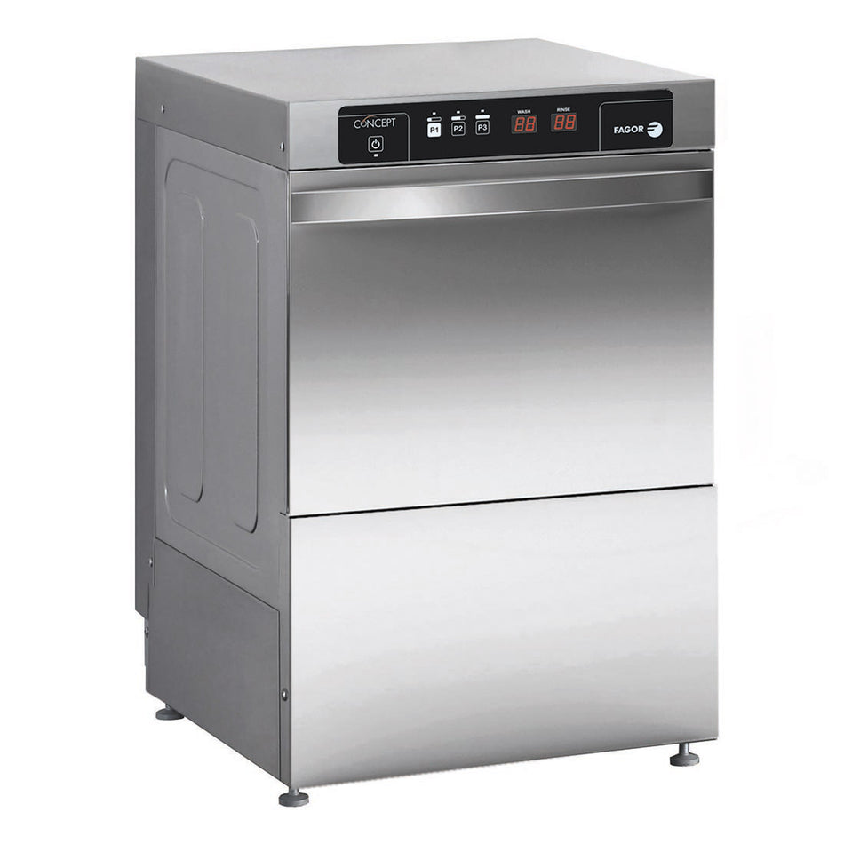 Fagor EVO-CONCEPT glass washer with drain pump and detergent & rinse dispenser cold rinse - CO-402BDD