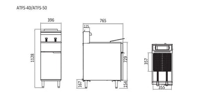 Cookrite 3 Tubes Gas Deep Fryer LPG ATFS-40-LPG