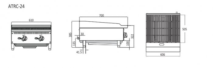 Cookrite 610MM Countertop RADIANT BROILER ATRC-24-LPG