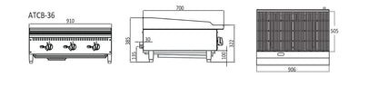 Cookrite 910mm Countertop Char Rock Broiler ATCB-36