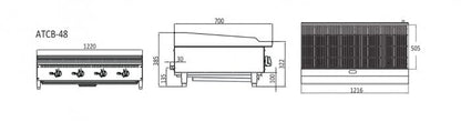 Cookrite 1220mm Countertop Char Rock Broiler ATCB-48-NG