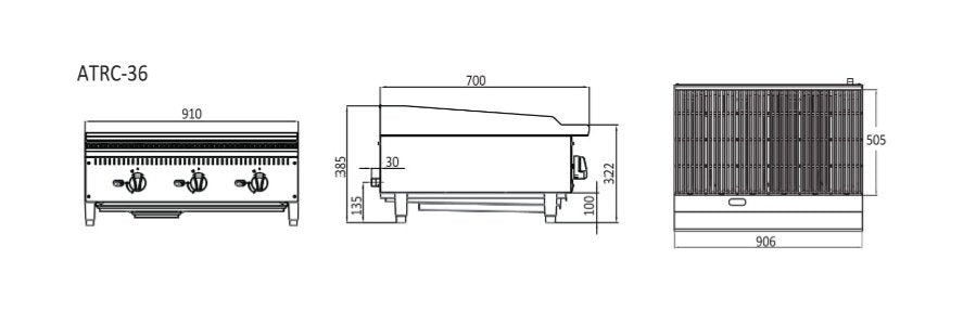 Cookrite 910mm Countertop radiant broiler ATRC-36-NG