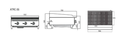 Cookrite 910mm Countertop radiant broiler ATRC-36-NG