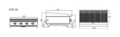 Cookrite 1220mm Countertop Gas Char Grill ATRC-48-LPG