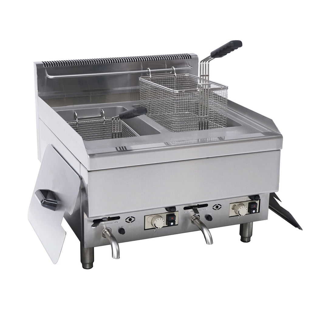 Gasmax Countertop 2x10L Natural Gas Fryer JUS-TRC-2