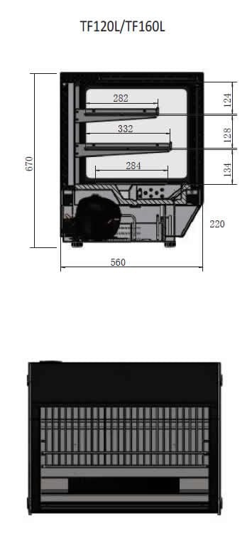 Atosa Countertop Square Cake Display Fridge 700mm TF120L