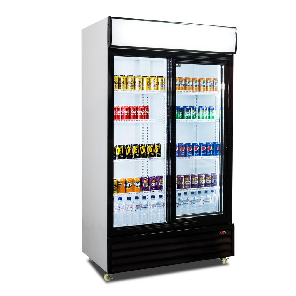 1000L Double Glass Sliding Door Upright Display Fridge CU1000TNG-SD