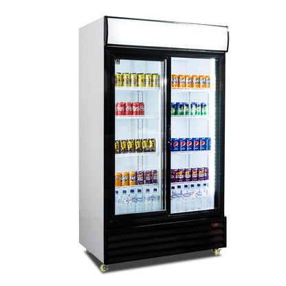 1000L Double Glass Sliding Door Upright Display Fridge CU1000TNG-SD