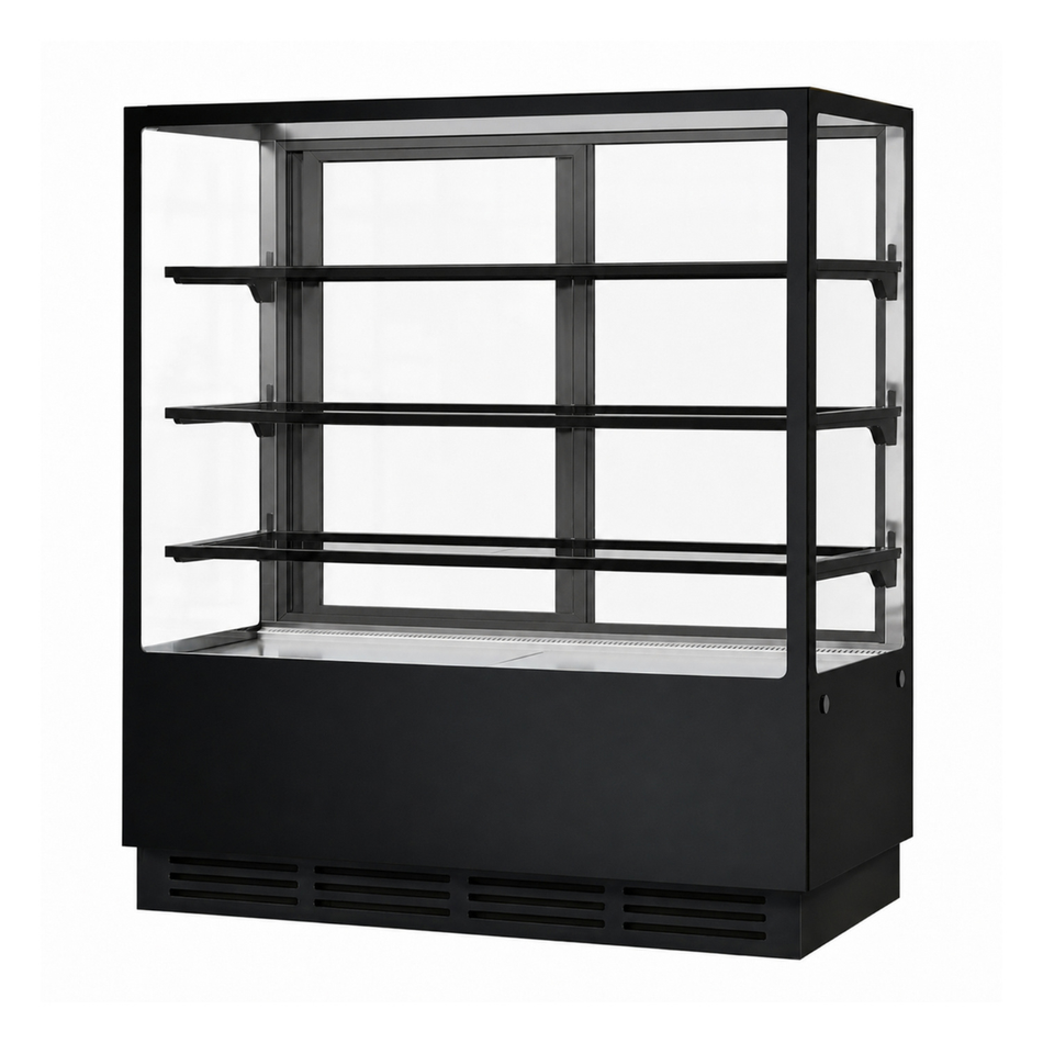 BONVUE Noir Prime 1200mm 3 Shelves Square Cake Display Fridge CVS120-3B