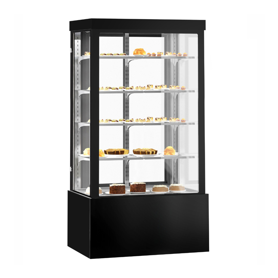 BONVUE CVS120-4B Noir Grand 1200mm 4 Shelves Square Cake Display Fridge