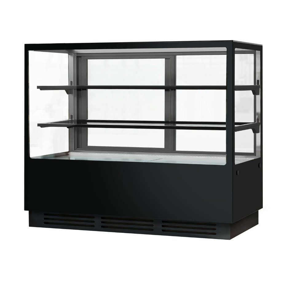 BONVUE Noir Tot 1500mm 2 Shelves Square Cake Display Fridge CVS150-2B