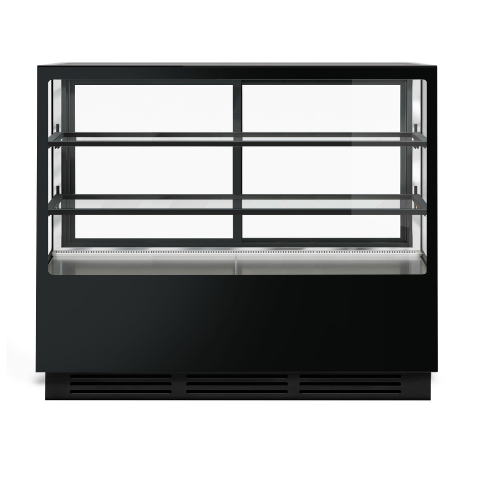 BONVUE Noir Tot 1500mm 2 Shelves Square Cake Display Fridge CVS150-2B