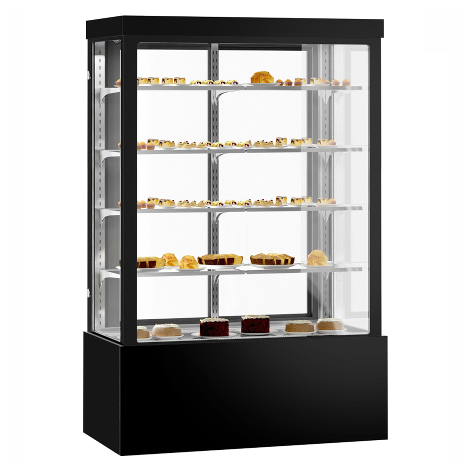 BONVUE Noir Grand 1500mm 4 Shelves Square Cake Display Fridge CVS150-4B
