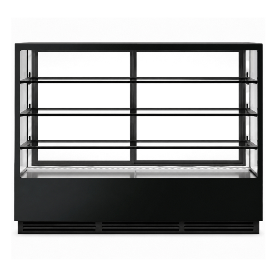 BONVUE Noir Prime 1800mm 3 Shelves Square Cake Display Fridge CVS180-3B