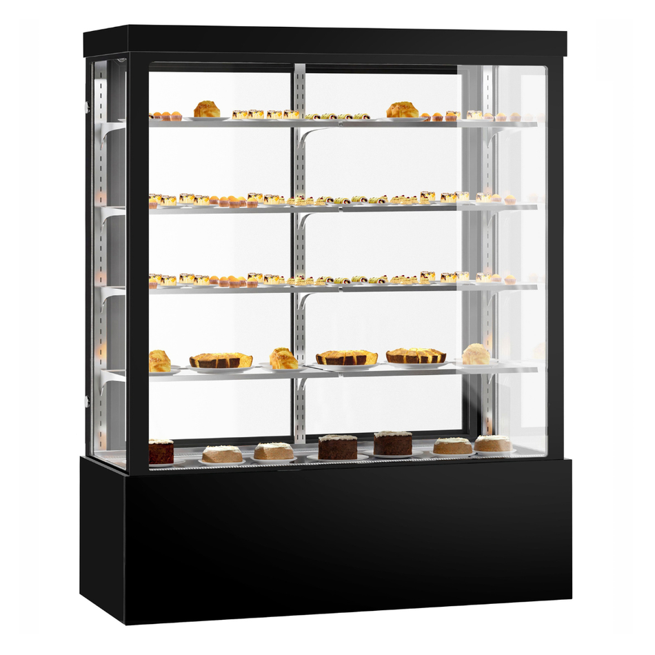 BONVUE Noir Grand 1800mm 4 Shelves Square Cake Display Fridge CVS180-4B