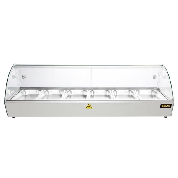 Apuro CW148-A Countertop Heated Food Display – 6 x 1/3 GN