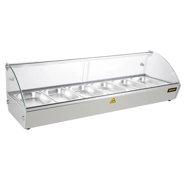 Apuro CW148-A Countertop Heated Food Display – 6 x 1/3 GN