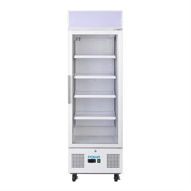 Polar G-Series Upright Display Fridge White 218Ltr DM075-A