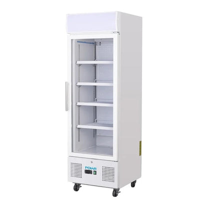 Polar G-Series Upright Display Fridge White 218Ltr DM075-A