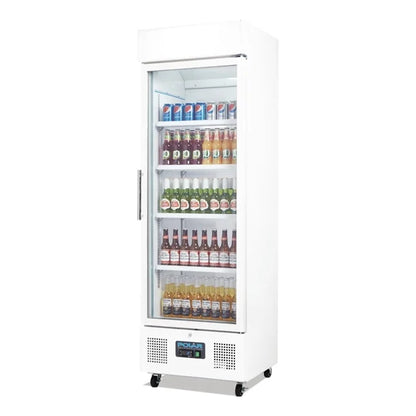 Polar G-Series Upright Display Fridge White 350Ltr DM076-A