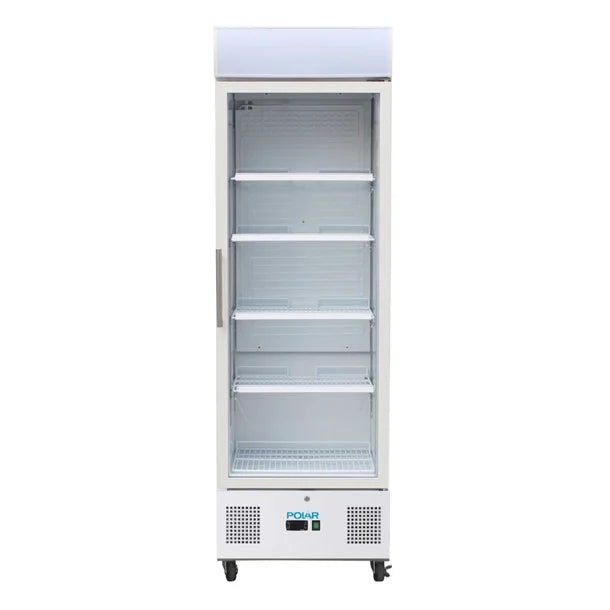 Polar G-Series Upright Display Fridge White 350Ltr DM076-A