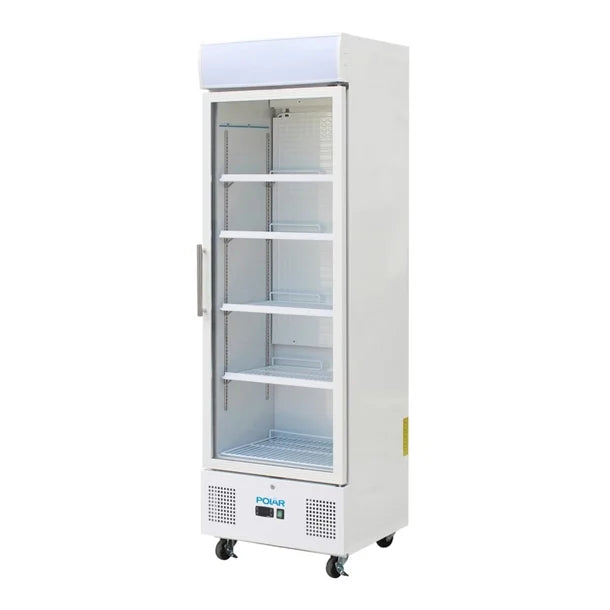 Polar G-Series Upright Display Fridge White 350Ltr DM076-A