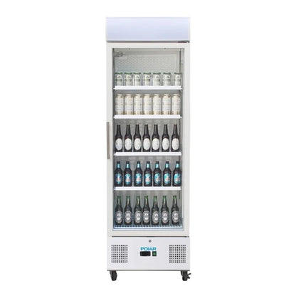 Polar G-Series Upright Display Fridge White 350Ltr DM076-A