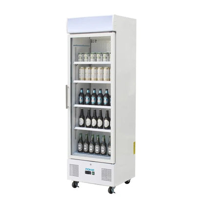 Polar G-Series Upright Display Fridge White 350Ltr DM076-A