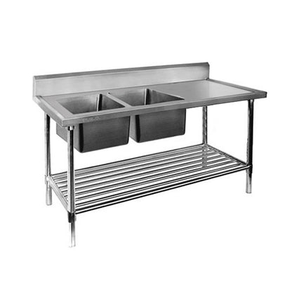 Double Left Sink Bench with Pot Undershelf DSB7-1500L/A