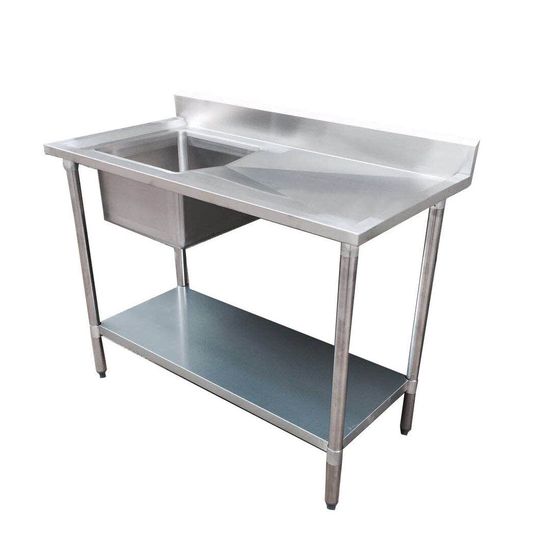 Left Single Sink Bench 1500x600x900 with 500x400x250 sink 1500-6-SSBL