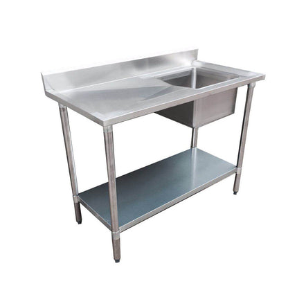 Right Single Sink Bench 1200x600x900 with 400x400x250 sink 1200-6-SSBR