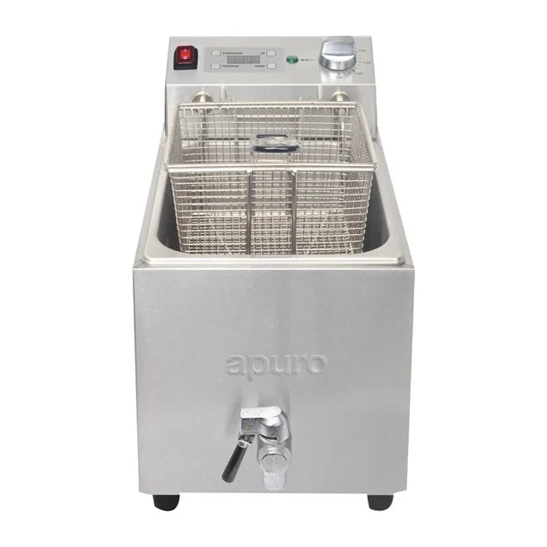 Apuro FC374-A Single Tank Single Basket 8Ltr Countertop Fryer with Timer 2.9kW