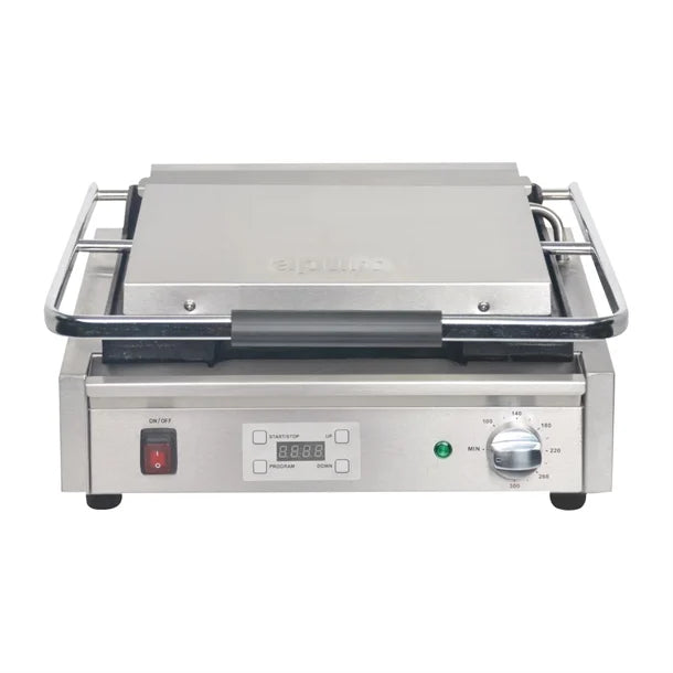 Apuro FC380-A Large Contact Grill Ribbed Plates with Timer