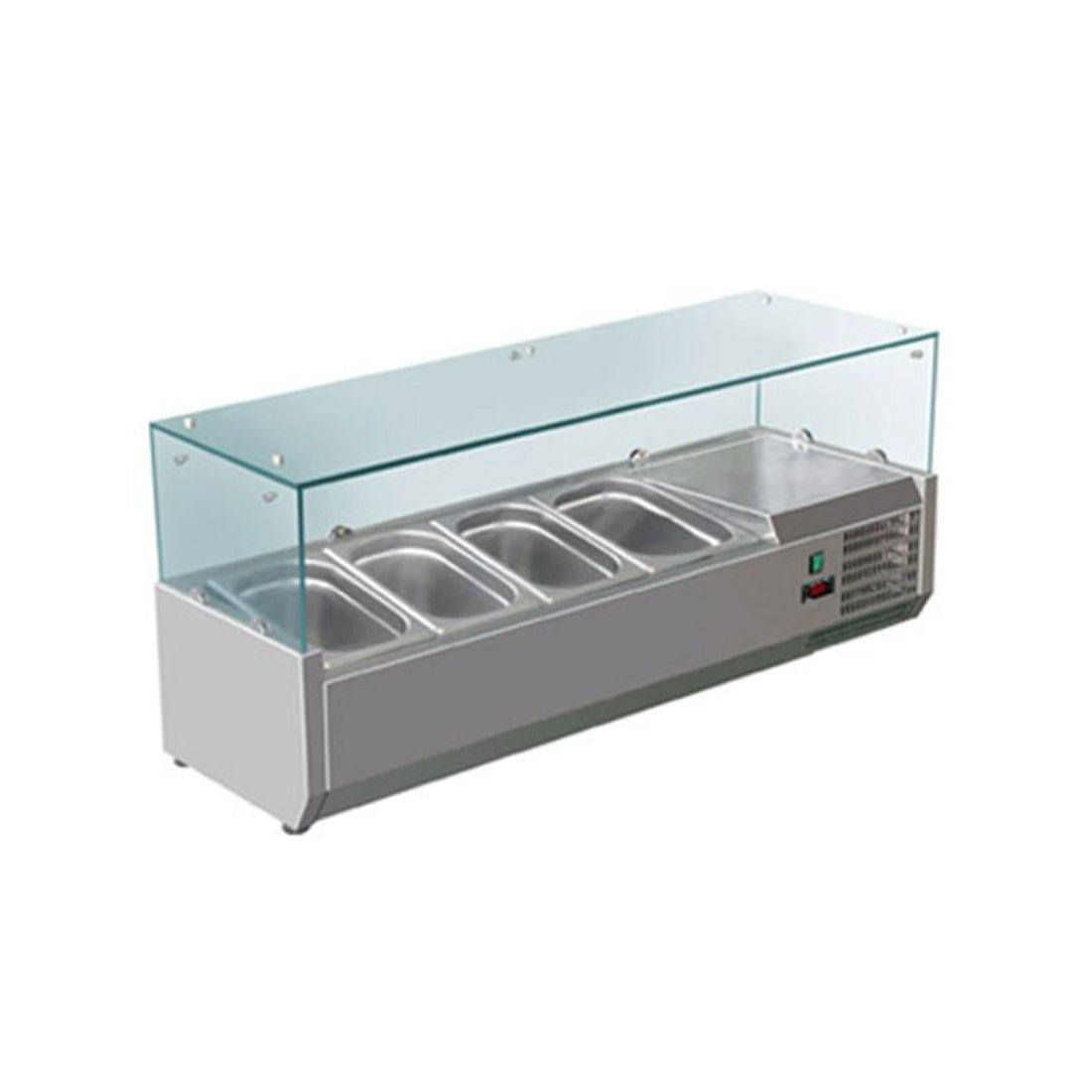 FED-X Flat Glass Salad Bench - XVRX1200/380